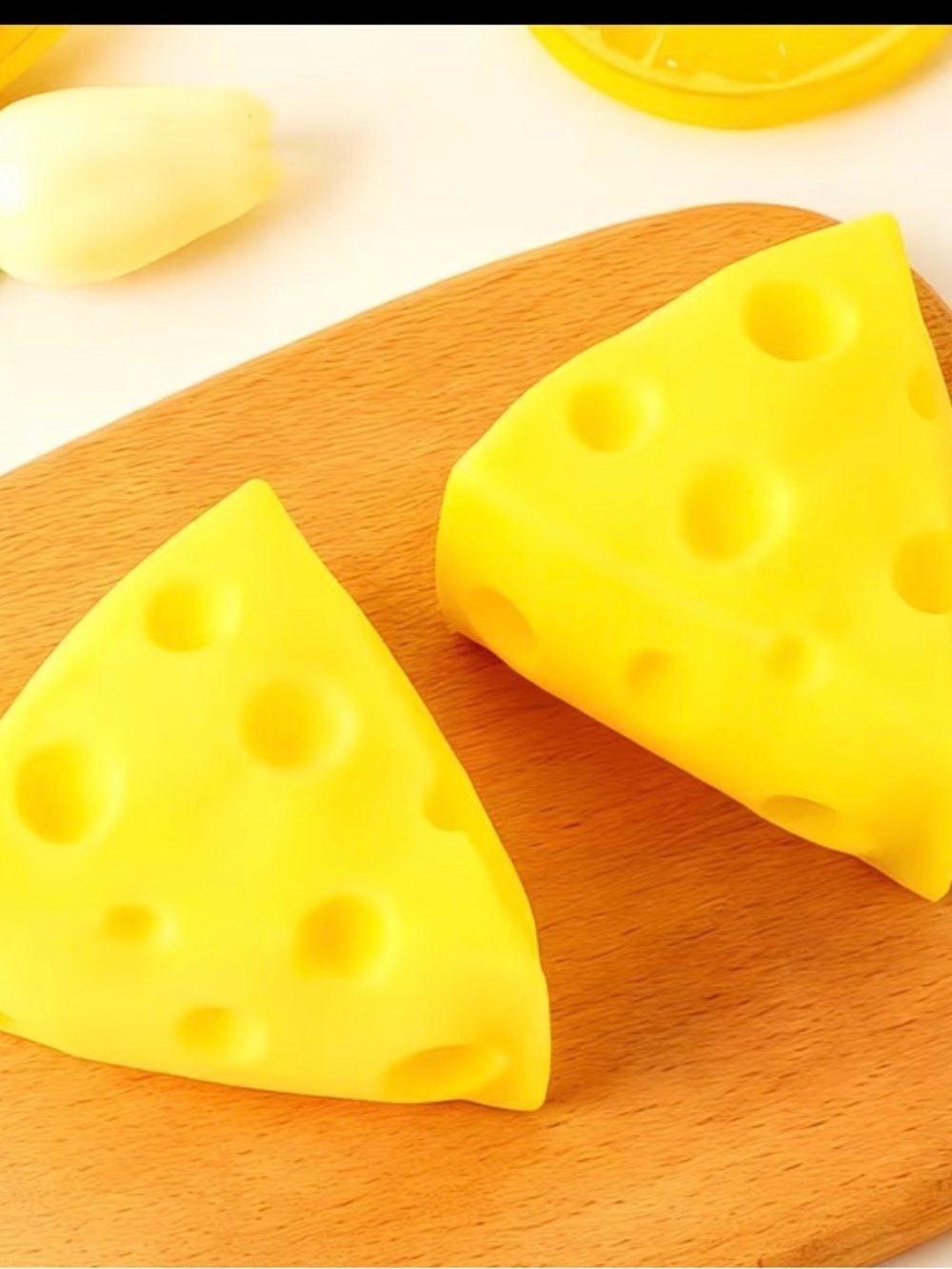 2 Cheese SQUISHY Wedge Stress Toys -